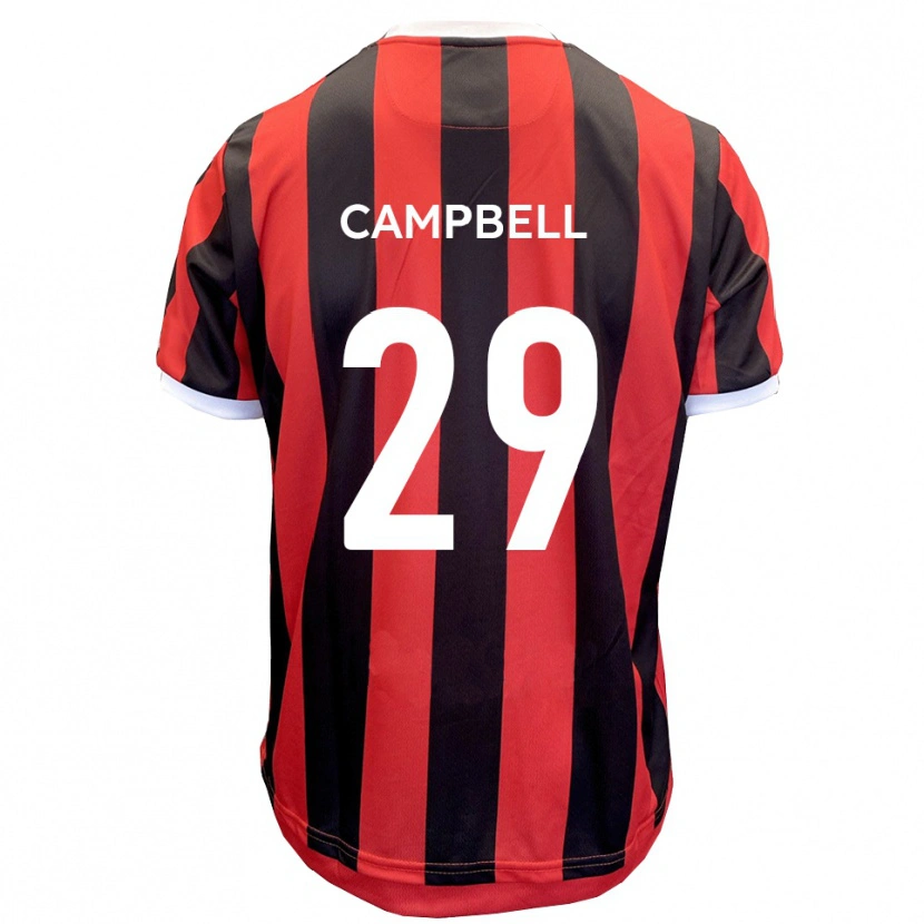 Danxen Mujer Camiseta Tahvon Campbell #29 Rojo Negro 2ª Equipación 2025/26 La Camisa México