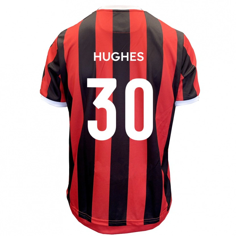 Danxen Mujer Camiseta Ollie Hughes #30 Rojo Negro 2ª Equipación 2025/26 La Camisa México