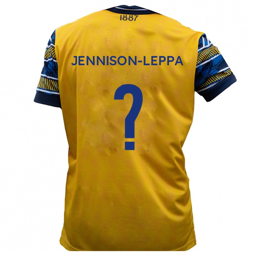 Danxen Mujer Camiseta Joel Jennison-Leppa #0 Amarillo Negro 2ª Equipación 2025/26 La Camisa México