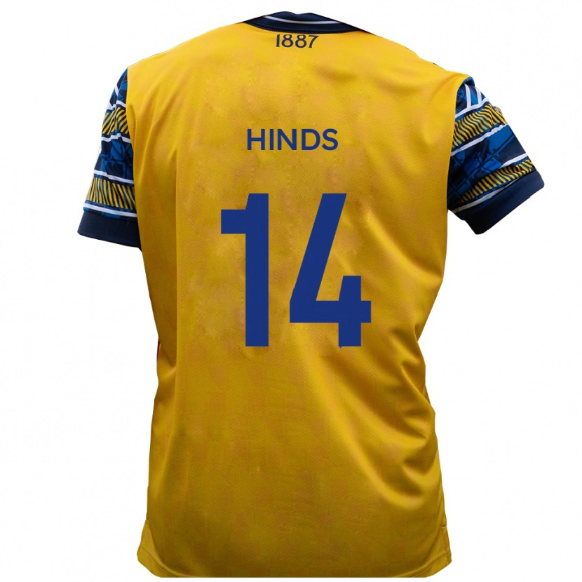 Danxen Mujer Camiseta Tariq Hinds #14 Amarillo Negro 2ª Equipación 2025/26 La Camisa México