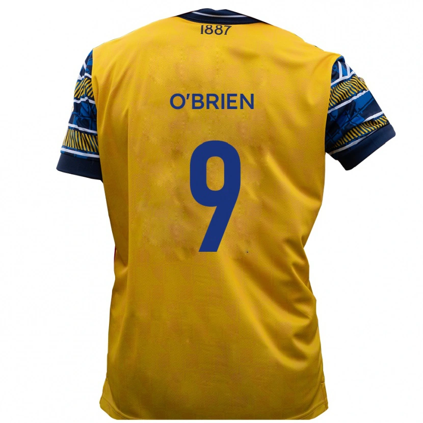 Danxen Mujer Camiseta Aiden O'brien #9 Amarillo Negro 2ª Equipación 2025/26 La Camisa México
