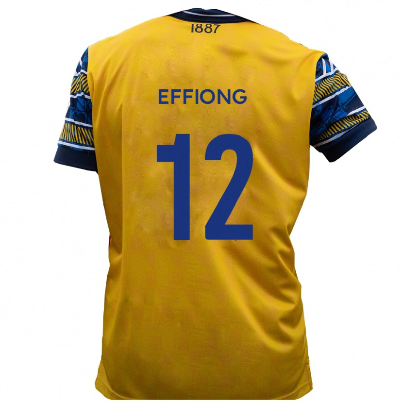 Danxen Mujer Camiseta Inih Effiong #12 Amarillo Negro 2ª Equipación 2025/26 La Camisa México