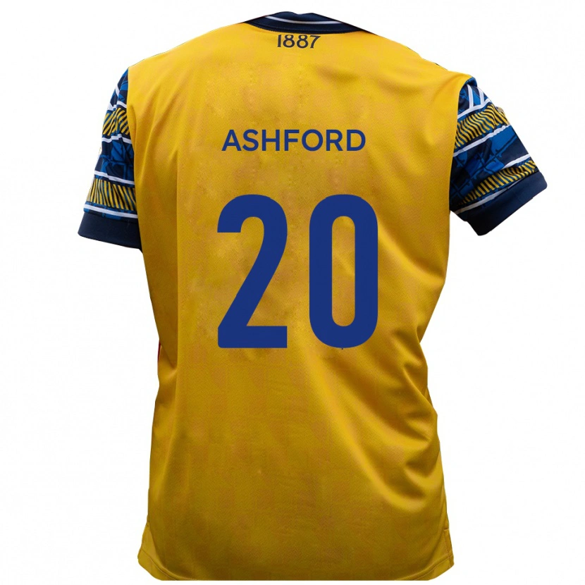 Danxen Mujer Camiseta Sam Ashford #20 Amarillo Negro 2ª Equipación 2025/26 La Camisa México