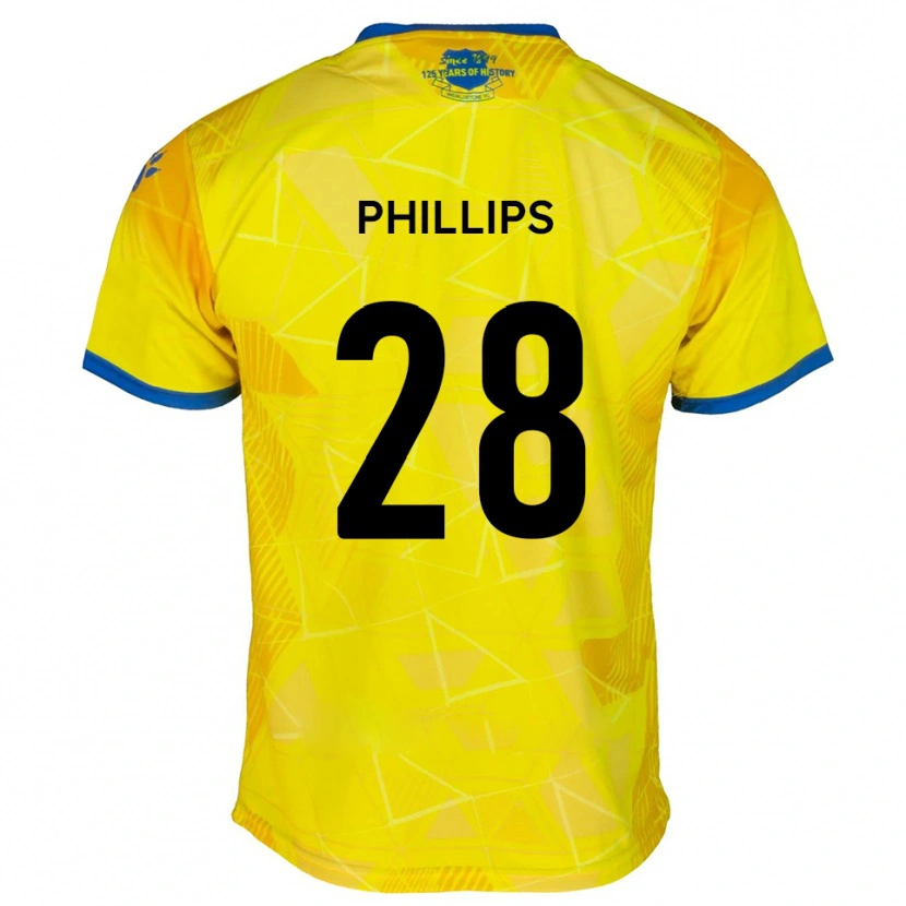 Danxen Mujer Camiseta Declan Phillips #28 Amarillo Azul 2ª Equipación 2025/26 La Camisa México