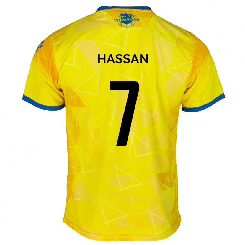 Danxen Mujer Camiseta Sakariya Hassan #7 Amarillo Azul 2ª Equipación 2025/26 La Camisa México