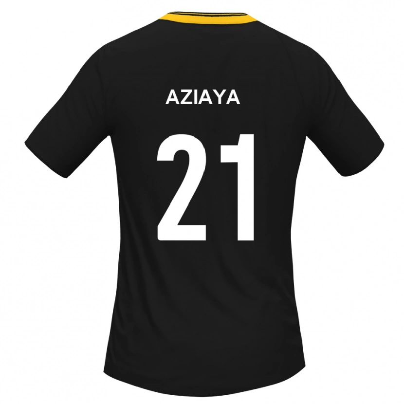 Danxen Mujer Camiseta David Aziaya #21 Negro Amarillo 2ª Equipación 2025/26 La Camisa México