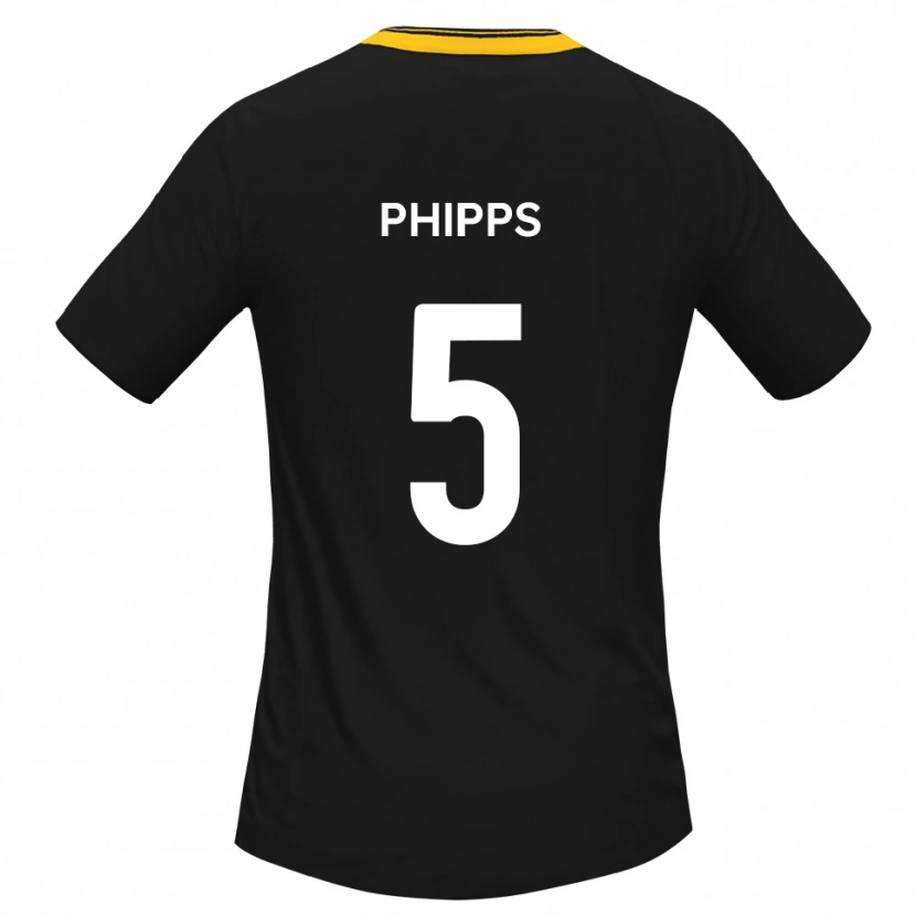 Danxen Mujer Camiseta Harry Phipps #5 Negro Amarillo 2ª Equipación 2025/26 La Camisa México