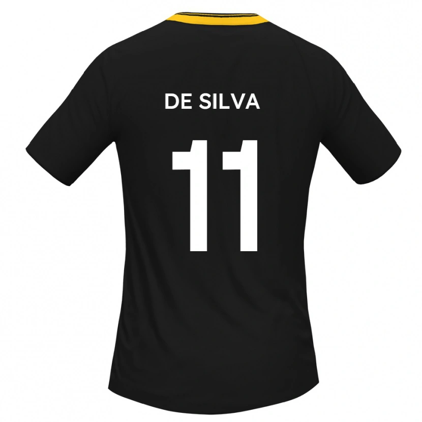 Danxen Mujer Camiseta Dillon De Silva #11 Negro Amarillo 2ª Equipación 2025/26 La Camisa México