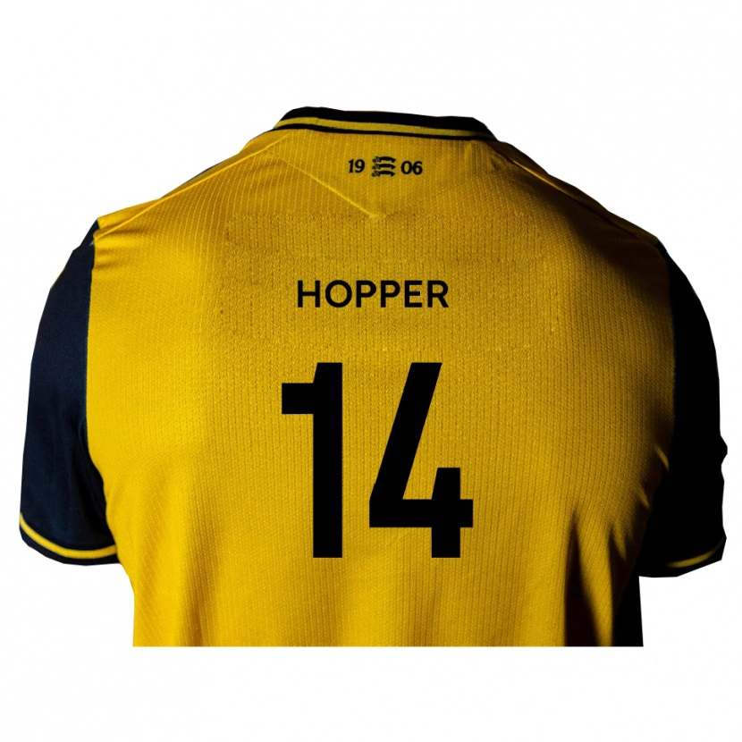 Danxen Mujer Camiseta Tom Hopper #14 Amarillo Negro 2ª Equipación 2025/26 La Camisa México