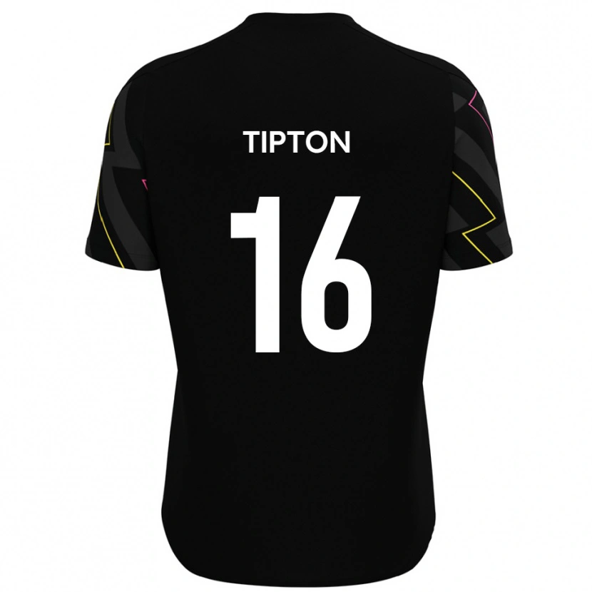 Danxen Mujer Camiseta Ollie Tipton #16 Negro Gris 2ª Equipación 2025/26 La Camisa México