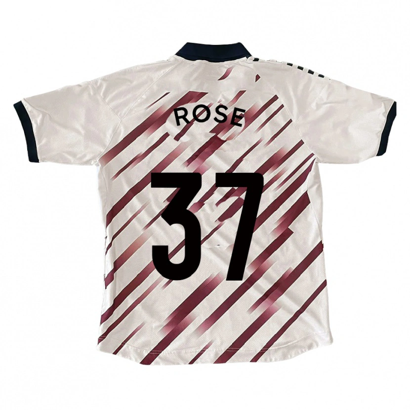 Danxen Mujer Camiseta Oliver Rose #37 Blanco Rojo 2ª Equipación 2025/26 La Camisa México