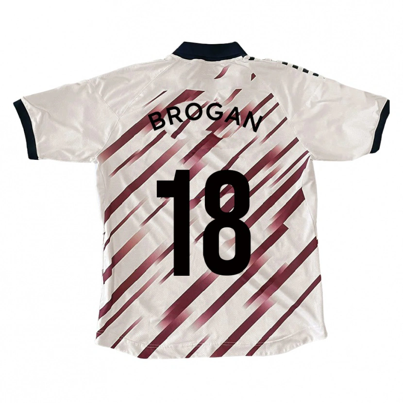 Danxen Mujer Camiseta Max Brogan #18 Blanco Rojo 2ª Equipación 2025/26 La Camisa México