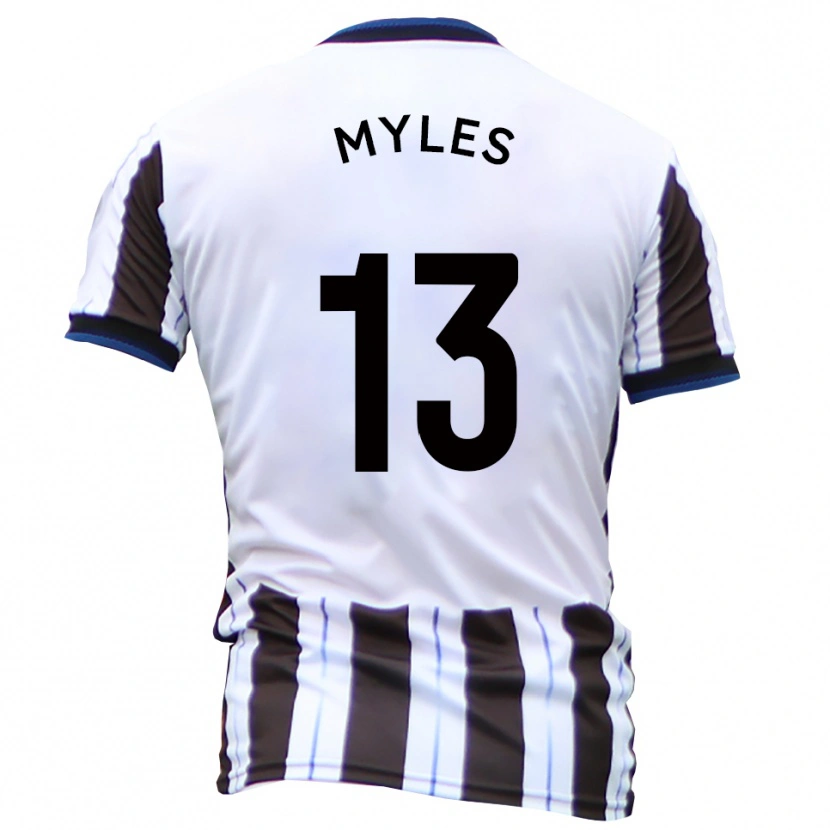 Danxen Mujer Camiseta Tom Myles #13 Blanco Negro 2ª Equipación 2025/26 La Camisa México