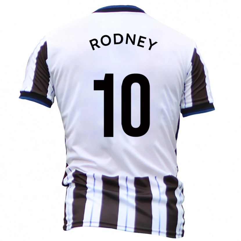 Danxen Mujer Camiseta Devante Rodney #10 Blanco Negro 2ª Equipación 2025/26 La Camisa México