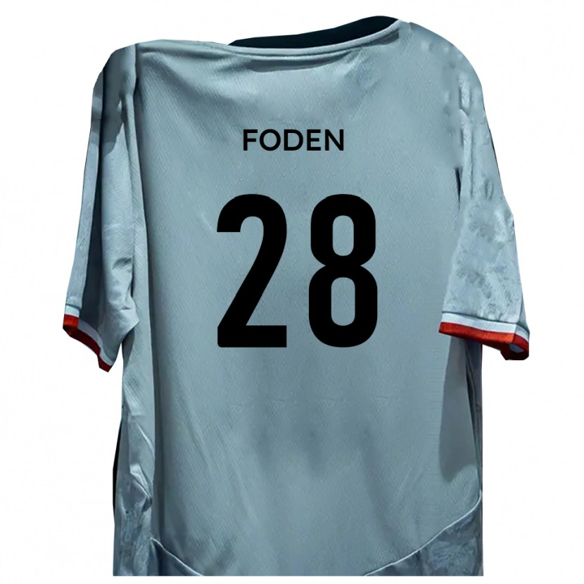 Danxen Mujer Camiseta Daniel Foden #28 Blanco Negro 2ª Equipación 2025/26 La Camisa México