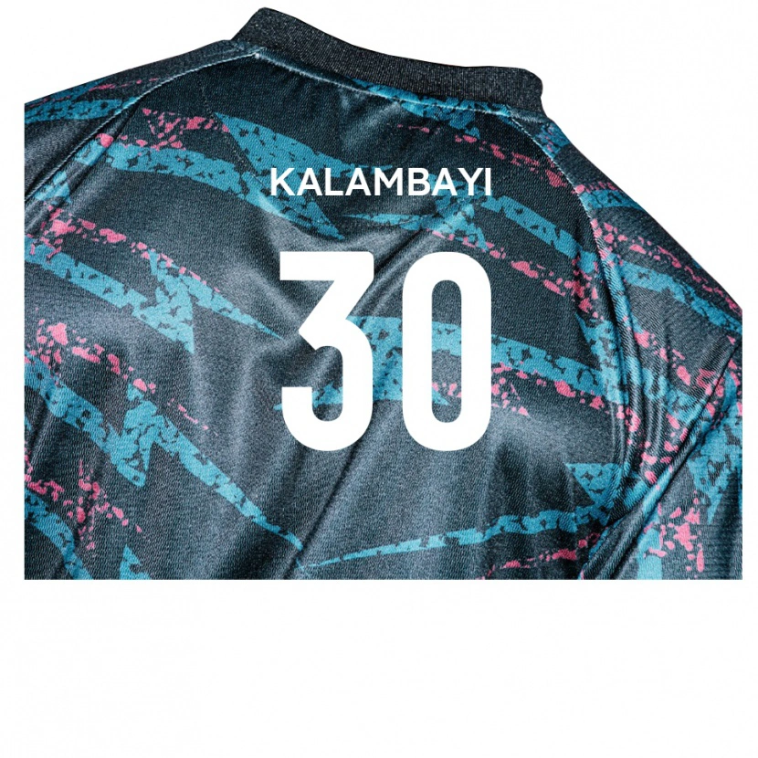 Danxen Mujer Camiseta Paul Kalambayi #30 Negro Azul Marino 2ª Equipación 2025/26 La Camisa México