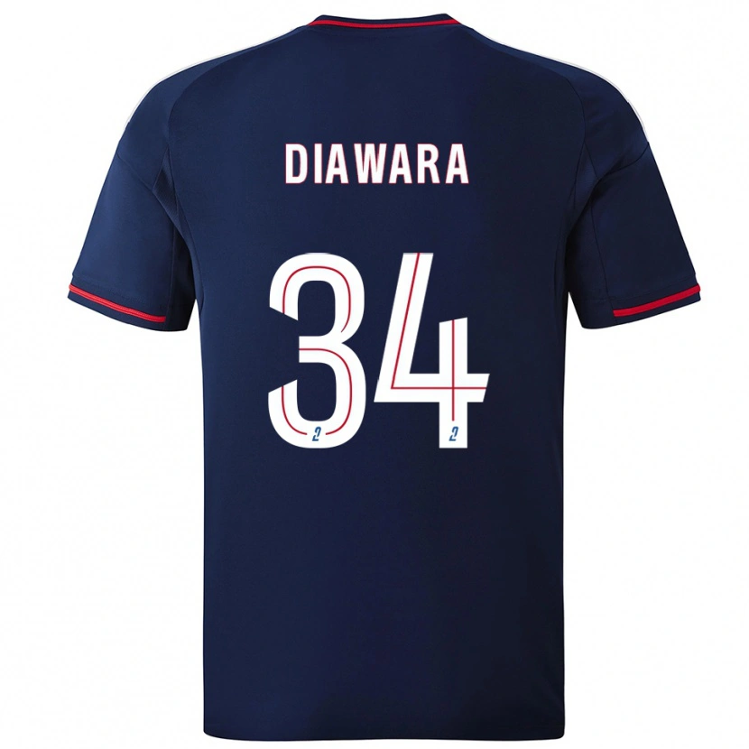 Danxen Mujer Camiseta Mahamadou Diawara #34 Azul Marino Rojo 2ª Equipación 2025/26 La Camisa México