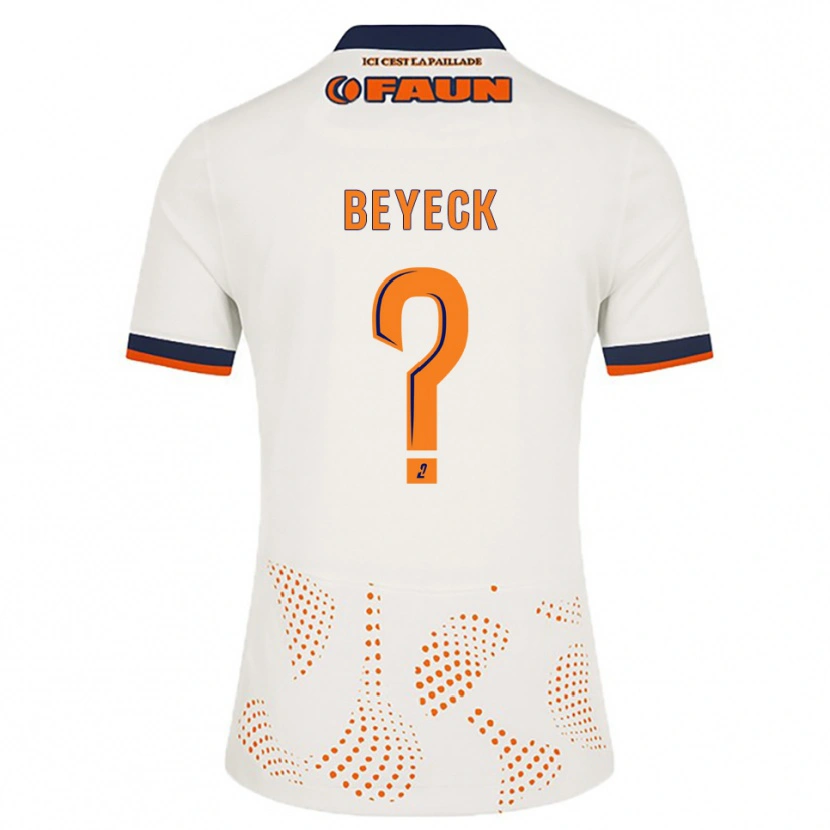 Danxen Mujer Camiseta Franck Beyeck #0 Blanco Naranja 2ª Equipación 2025/26 La Camisa México