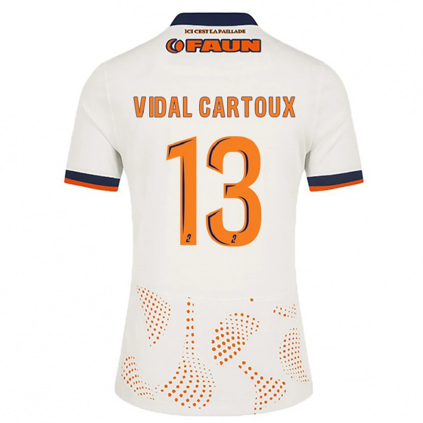 Danxen Mujer Camiseta Noah Vidal-Cartoux #13 Blanco Naranja 2ª Equipación 2025/26 La Camisa México