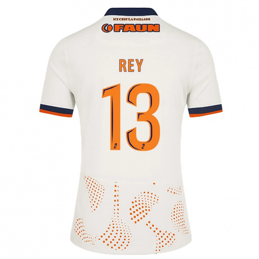 Danxen Mujer Camiseta Ruben Rey #13 Blanco Naranja 2ª Equipación 2025/26 La Camisa México