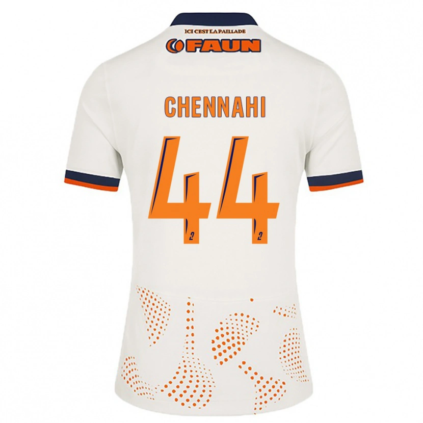 Danxen Mujer Camiseta Théo Chennahi #44 Blanco Naranja 2ª Equipación 2025/26 La Camisa México