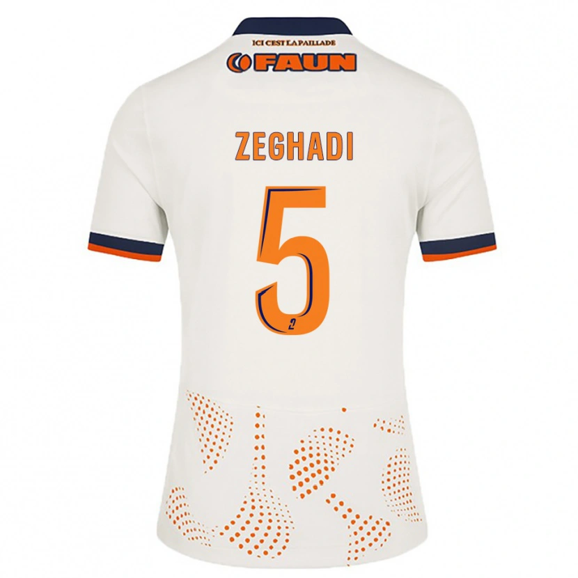 Danxen Mujer Camiseta Mohamed Zeghadi #5 Blanco Naranja 2ª Equipación 2025/26 La Camisa México