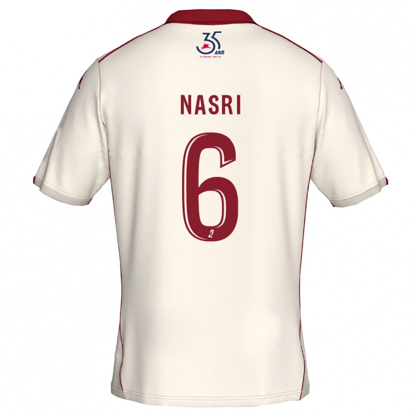 Danxen Mujer Camiseta Rayane Nasri #6 Blanco Borgoña 2ª Equipación 2025/26 La Camisa México