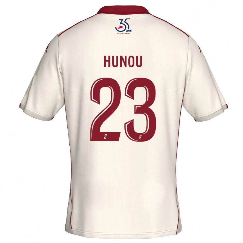 Danxen Mujer Camiseta Adrien Hunou #23 Blanco Borgoña 2ª Equipación 2025/26 La Camisa México