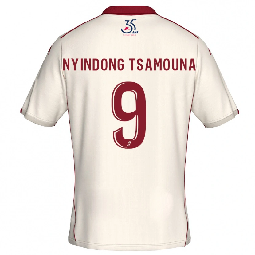Danxen Mujer Camiseta Jean Nyindong Tsamouna #9 Blanco Borgoña 2ª Equipación 2025/26 La Camisa México