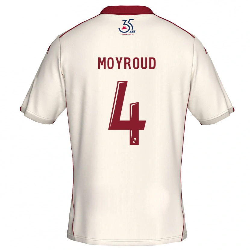 Danxen Mujer Camiseta Julie Moyroud #4 Blanco Borgoña 2ª Equipación 2025/26 La Camisa México