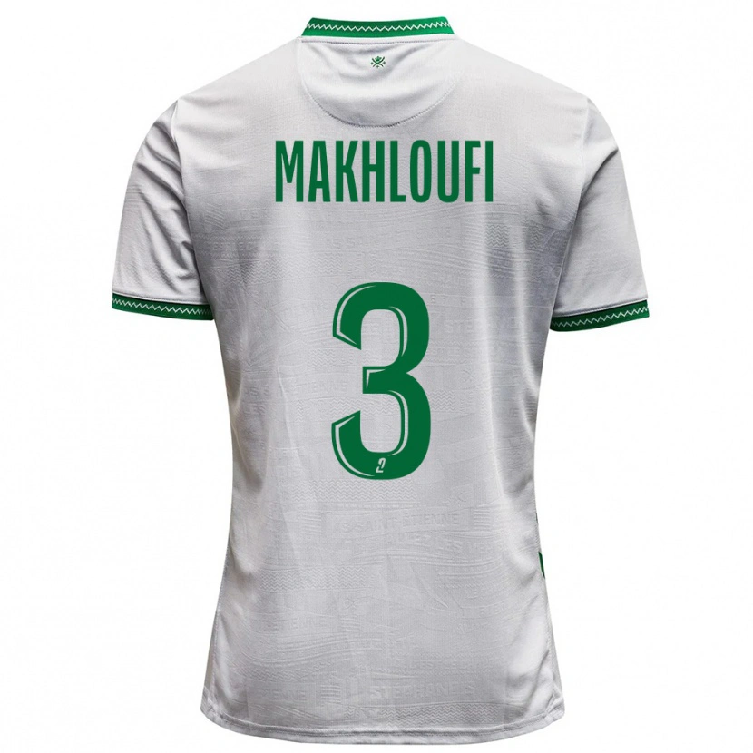 Danxen Mujer Camiseta Maedine Makhloufi #3 Blanco Verde 2ª Equipación 2025/26 La Camisa México