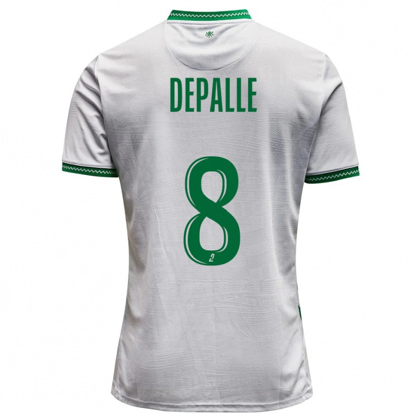 Danxen Mujer Camiseta Valentin Depalle #8 Blanco Verde 2ª Equipación 2025/26 La Camisa México