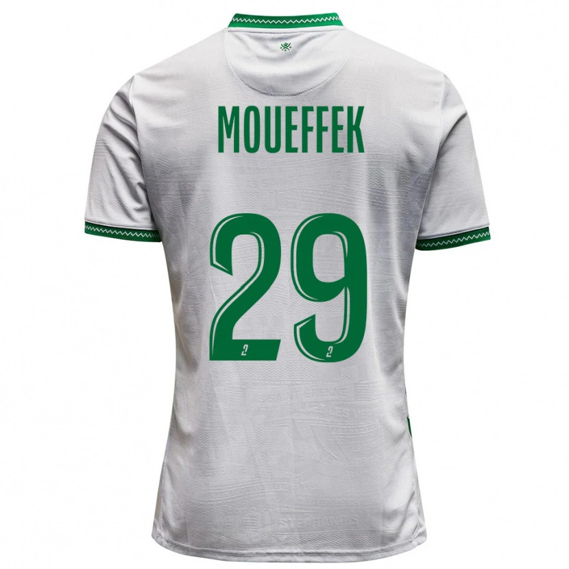 Danxen Mujer Camiseta Aïmen Moueffek #29 Blanco Verde 2ª Equipación 2025/26 La Camisa México