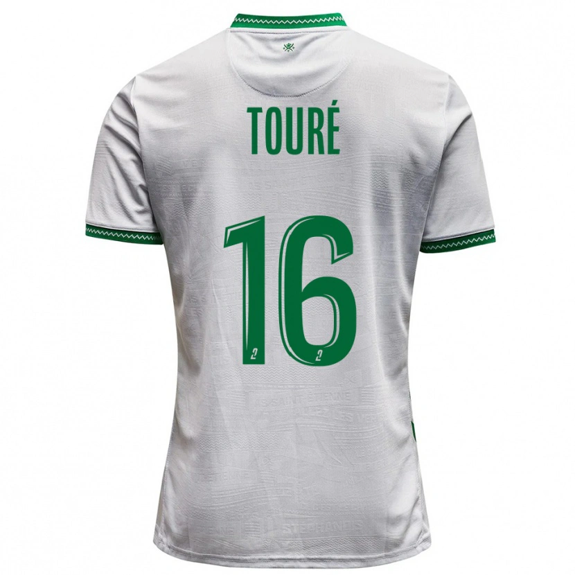 Danxen Mujer Camiseta Issiaka Touré #16 Blanco Verde 2ª Equipación 2025/26 La Camisa México