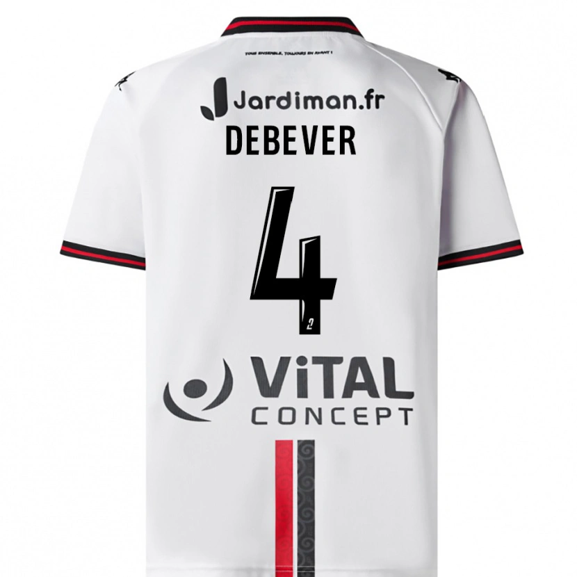Danxen Mujer Camiseta Julie Debever #4 Blanco Rojo 2ª Equipación 2025/26 La Camisa México