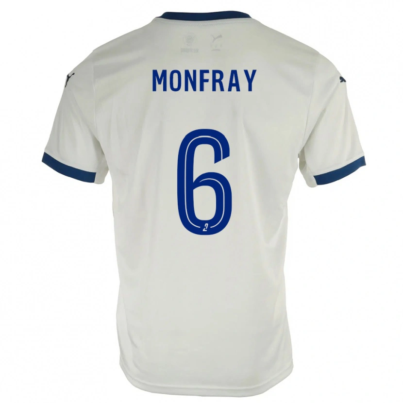 Danxen Mujer Camiseta Adrien Monfray #6 Blanco Azul 2ª Equipación 2025/26 La Camisa México