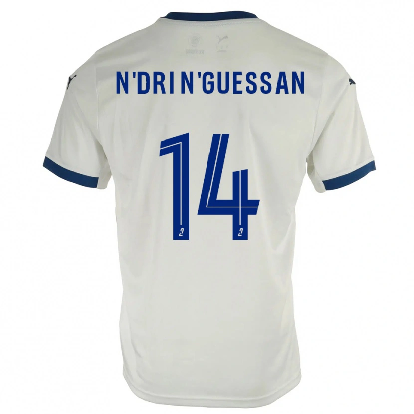 Danxen Mujer Camiseta Landry N'dri N'guessan #14 Blanco Azul 2ª Equipación 2025/26 La Camisa México