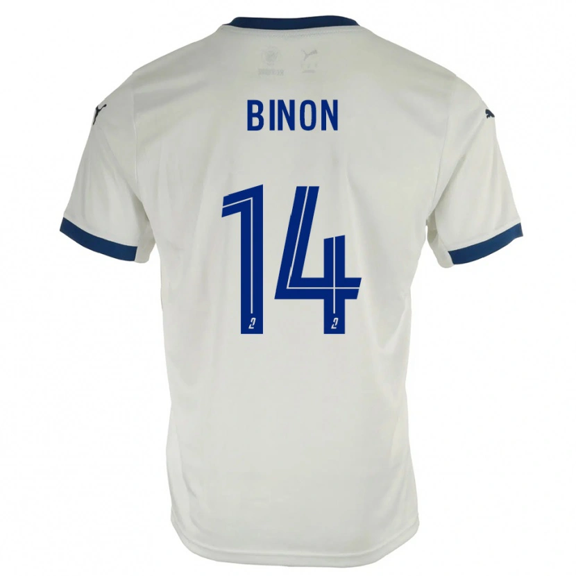 Danxen Mujer Camiseta Théo Binon #14 Blanco Azul 2ª Equipación 2025/26 La Camisa México