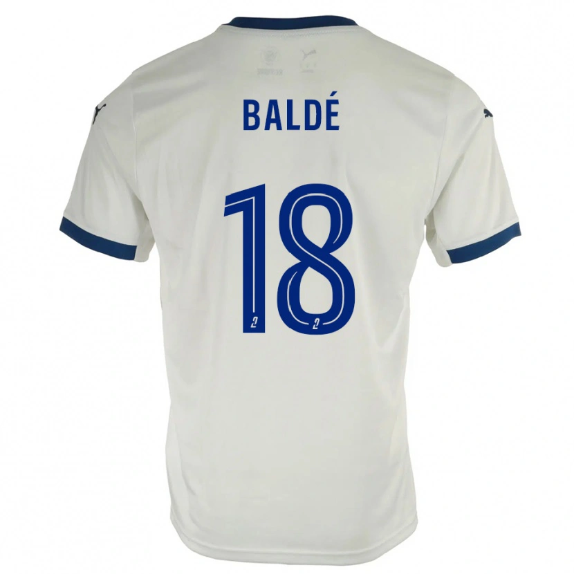 Danxen Mujer Camiseta Thierno Baldé #18 Blanco Azul 2ª Equipación 2025/26 La Camisa México