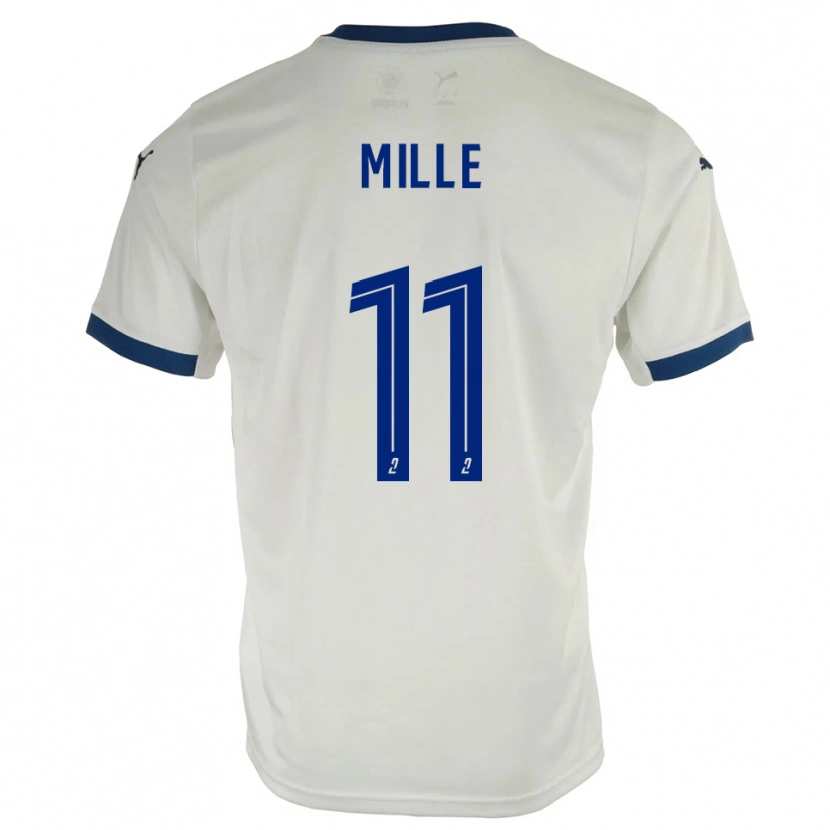 Danxen Mujer Camiseta Antoine Mille #11 Blanco Azul 2ª Equipación 2025/26 La Camisa México