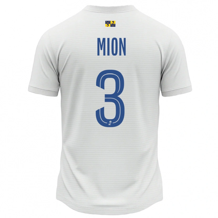 Danxen Mujer Camiseta Mathieu Mion #3 Blanco Azul 2ª Equipación 2025/26 La Camisa México