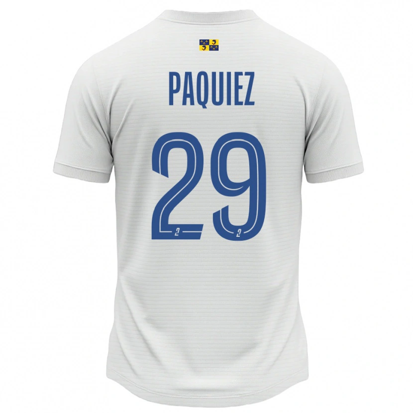 Danxen Mujer Camiseta Gaëtan Paquiez #29 Blanco Azul 2ª Equipación 2025/26 La Camisa México