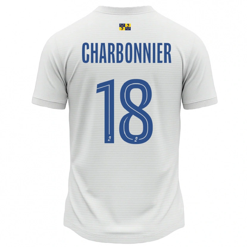 Danxen Mujer Camiseta Candice Charbonnier #18 Blanco Azul 2ª Equipación 2025/26 La Camisa México
