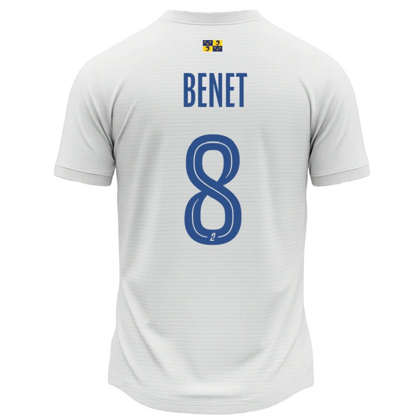 Danxen Mujer Camiseta Jessy Benet #8 Blanco Azul 2ª Equipación 2025/26 La Camisa México