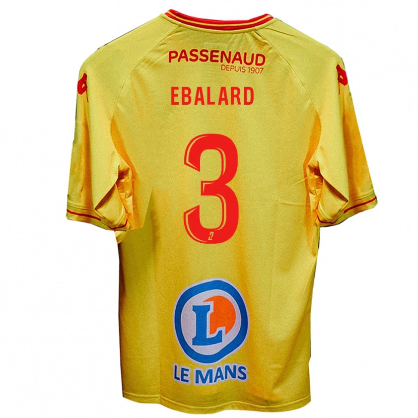 Danxen Mujer Camiseta Yannick Ebalard #3 Amarillo 2ª Equipación 2025/26 La Camisa México