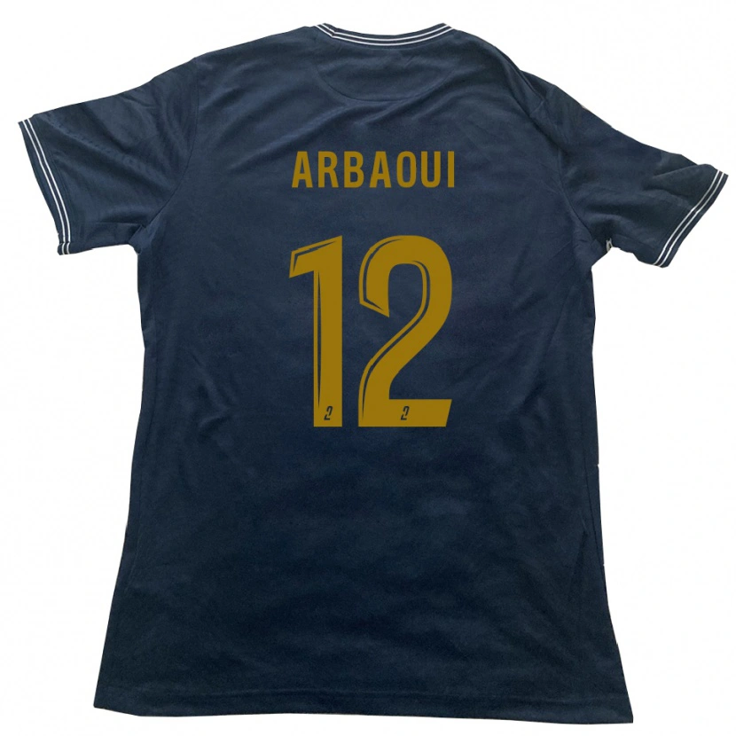 Danxen Mujer Camiseta Walid Arbaoui #12 Azul Marino Oro 2ª Equipación 2025/26 La Camisa México