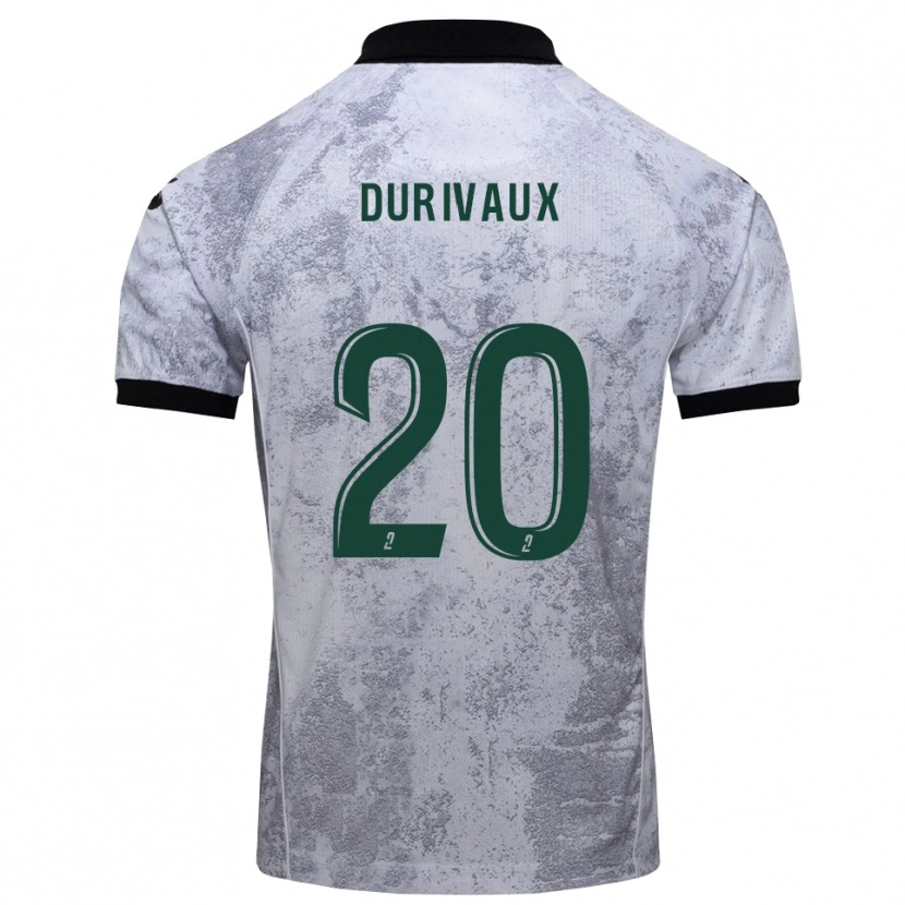 Danxen Mujer Camiseta Dylan Durivaux #20 Blanco Negro 2ª Equipación 2025/26 La Camisa México