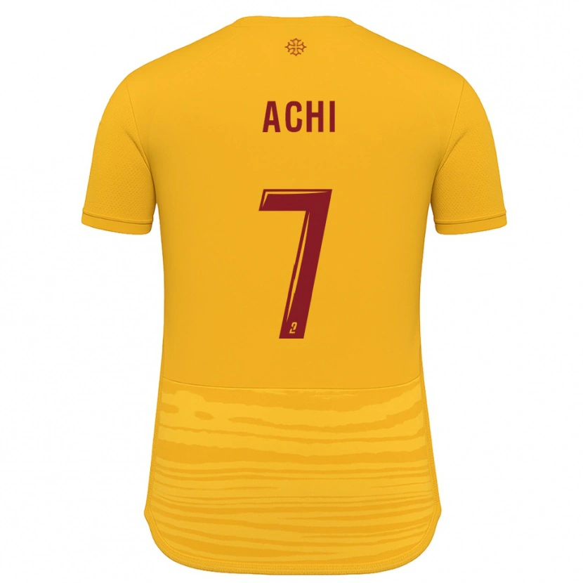 Danxen Mujer Camiseta Mohamed Achi #7 Naranja Borgoña 2ª Equipación 2025/26 La Camisa México