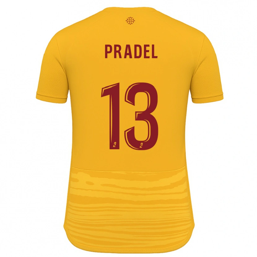 Danxen Mujer Camiseta Thibaut Pradel #13 Naranja Borgoña 2ª Equipación 2025/26 La Camisa México