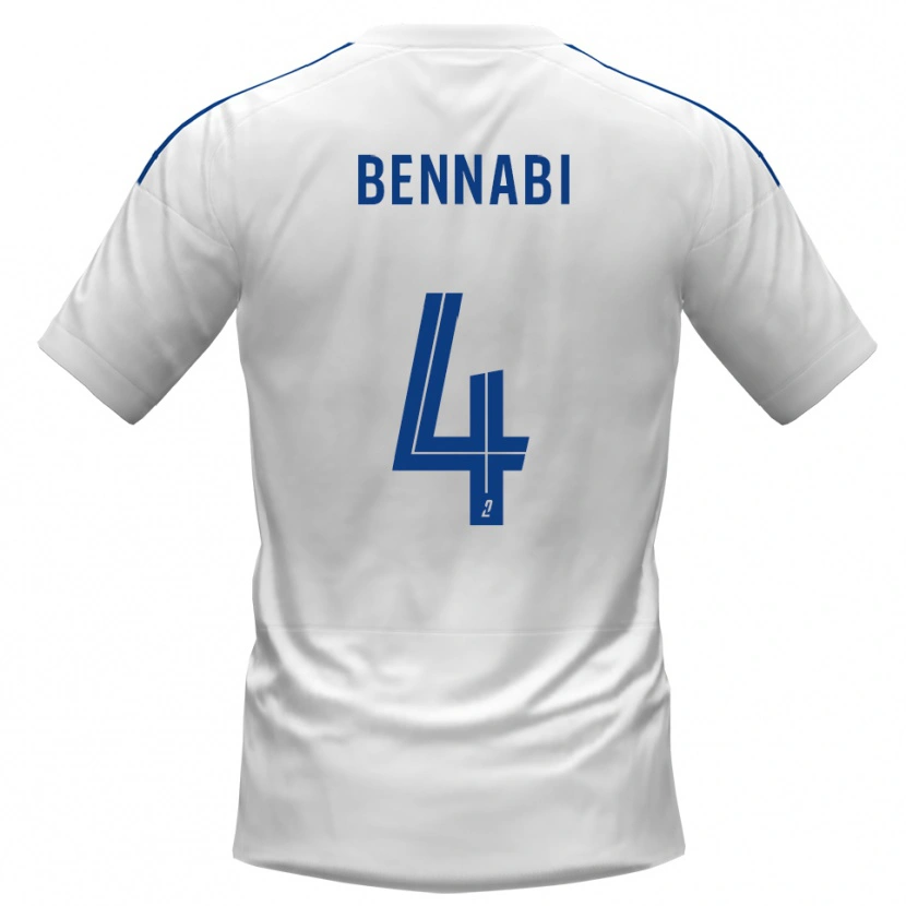 Danxen Mujer Camiseta Rayan Bennabi #4 Blanco Azul 2ª Equipación 2025/26 La Camisa México